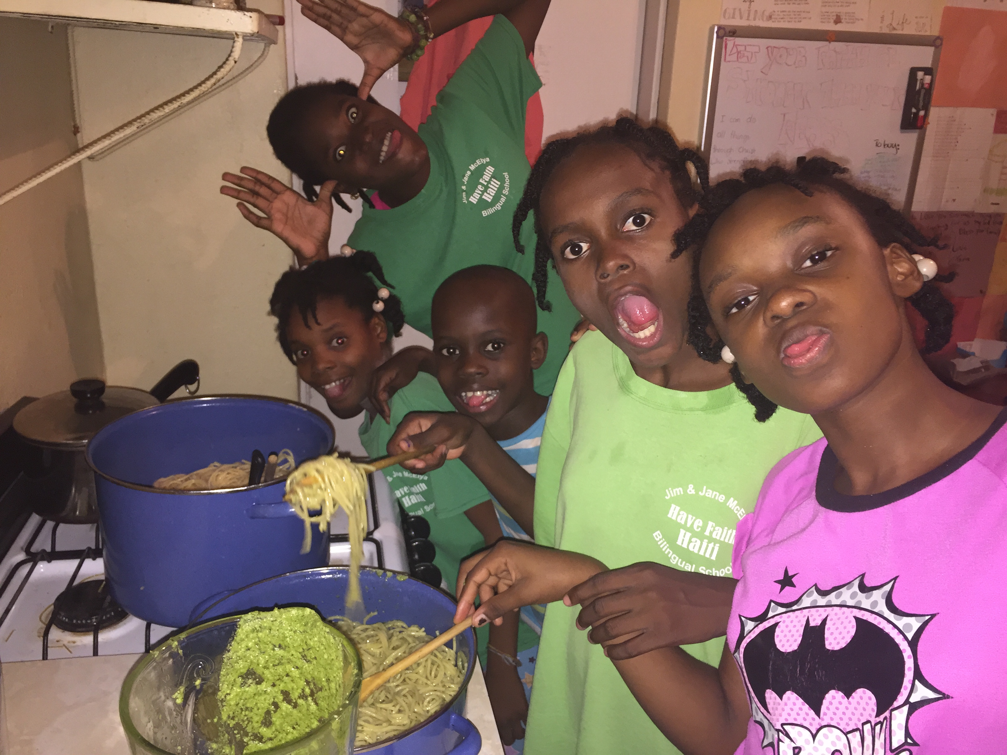 Have Faith Haiti cooking class basil pesto